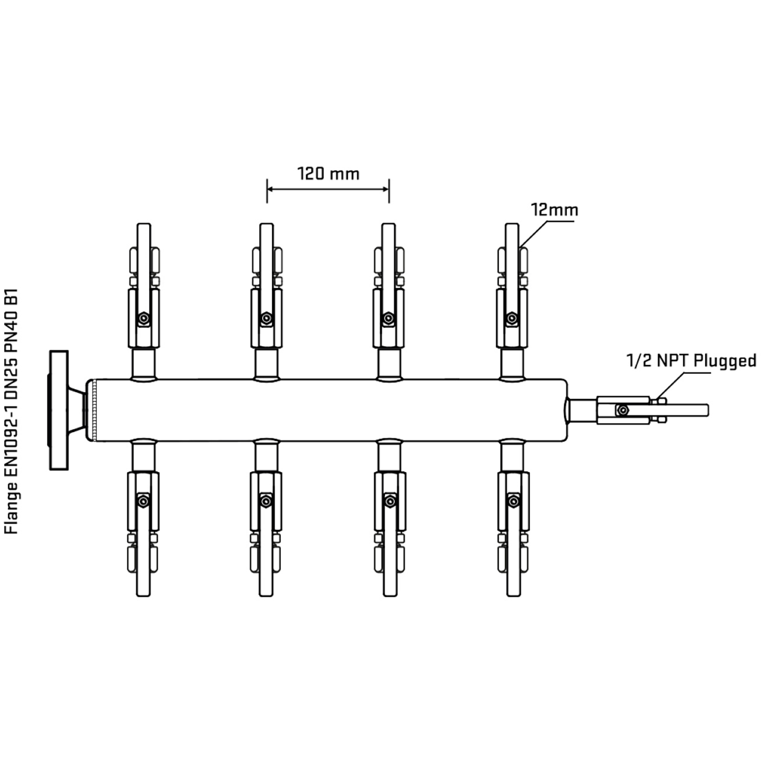 M508B100310 Manifolds Stainless Steel Double Sided