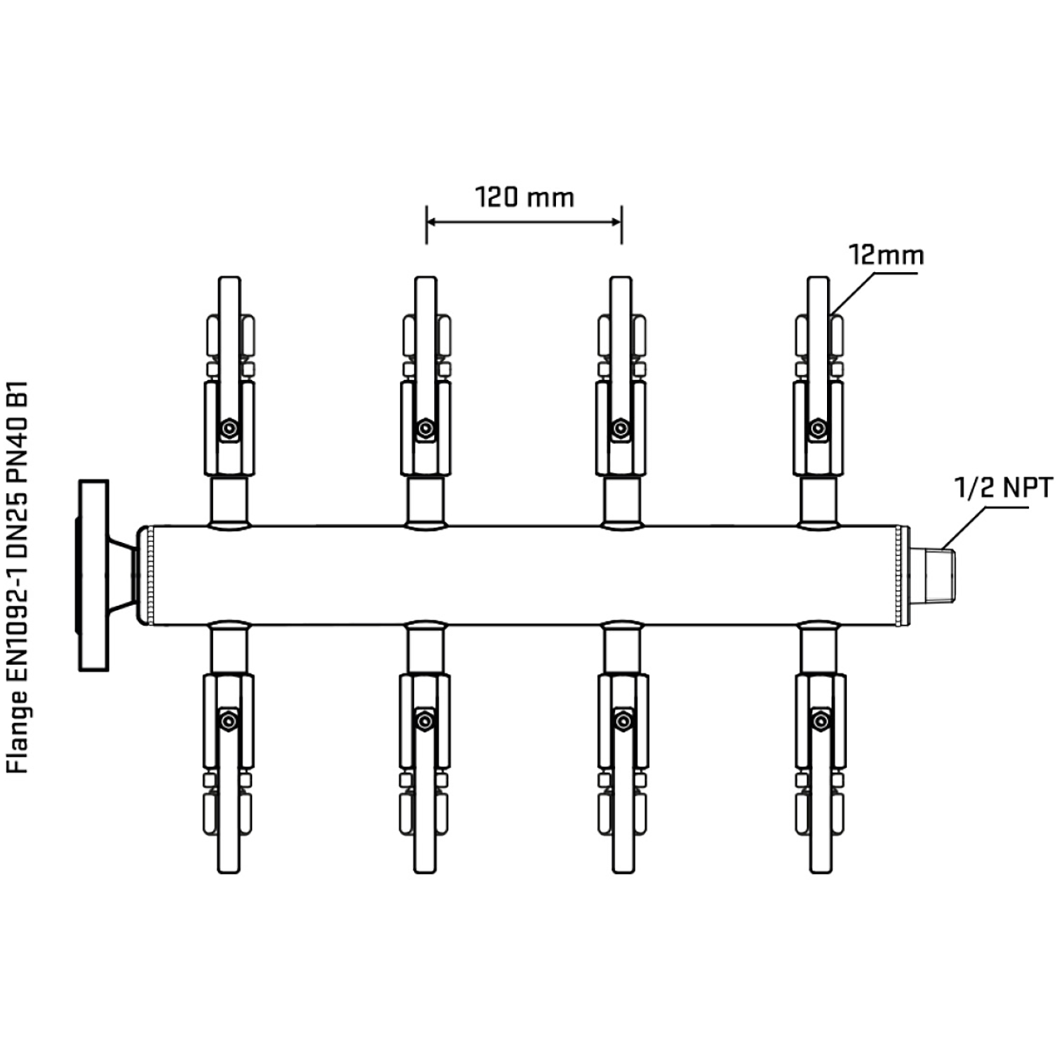 M508B100330 Manifolds Stainless Steel Double Sided