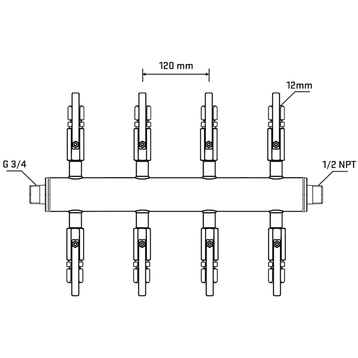 M508B100430 Manifolds Stainless Steel Double Sided