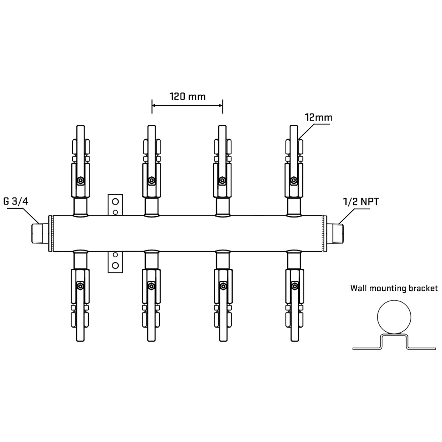 M508B100432 Manifolds Stainless Steel Double Sided