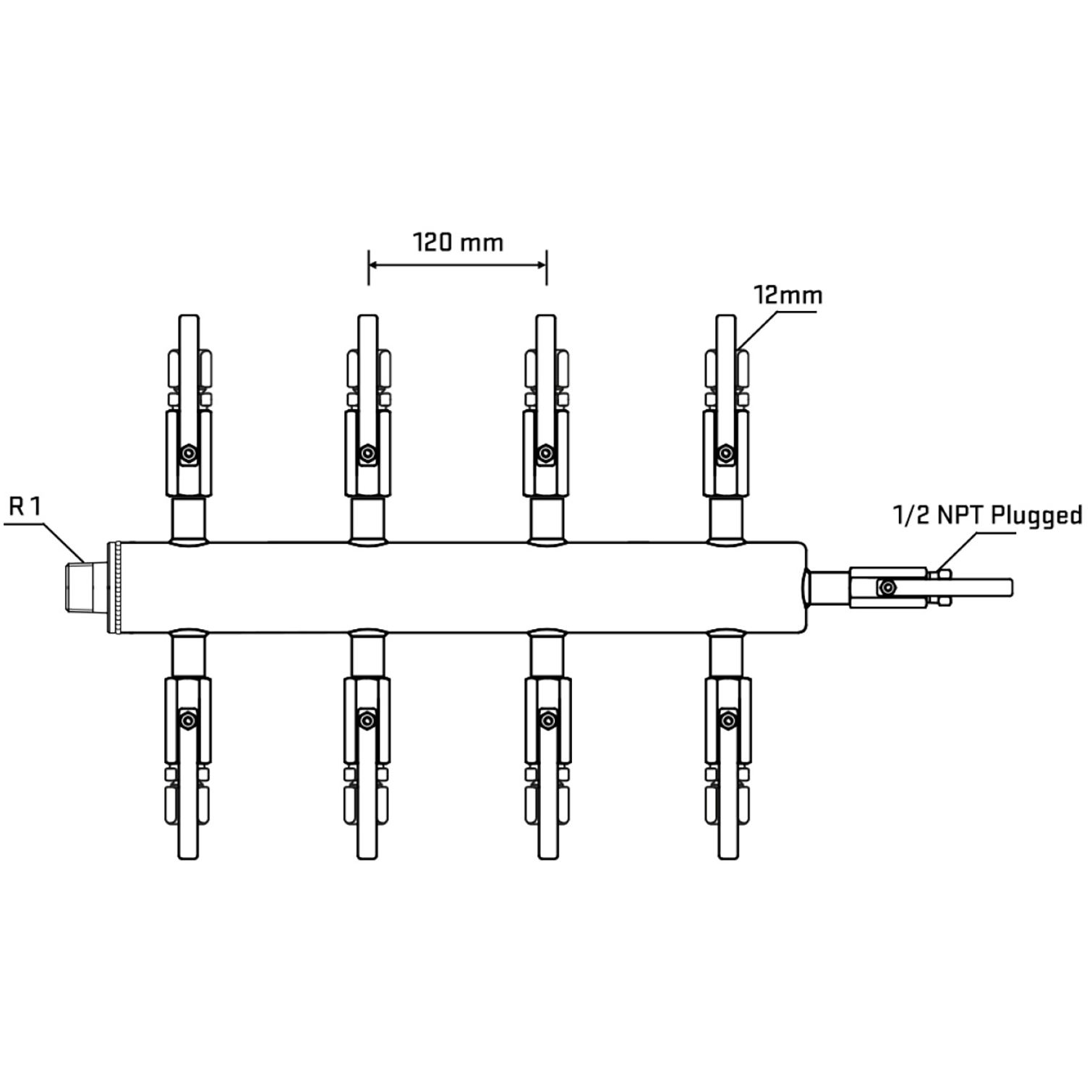 M508B100510 Manifolds Stainless Steel Double Sided