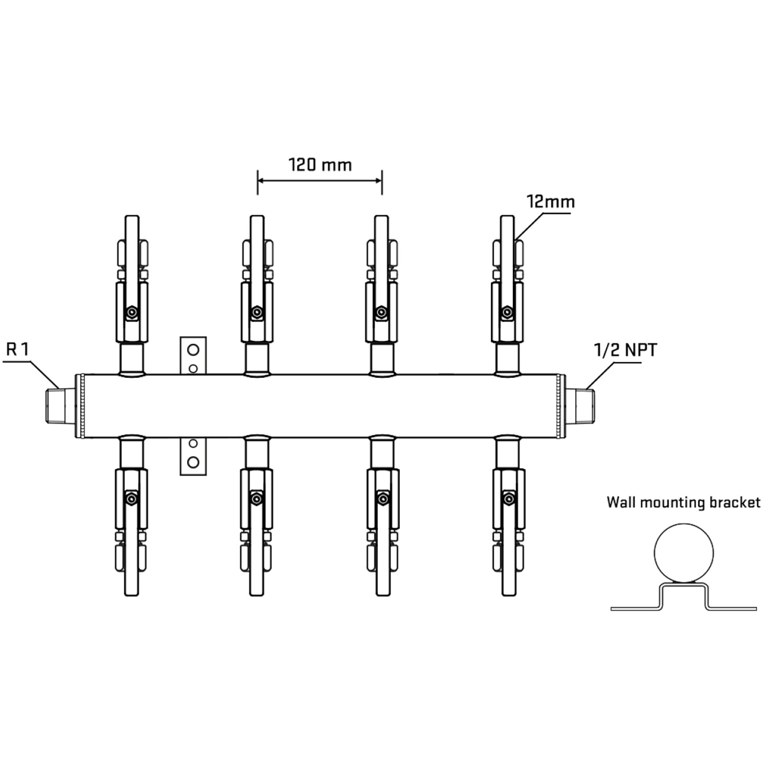 M508B100532 Manifolds Stainless Steel Double Sided