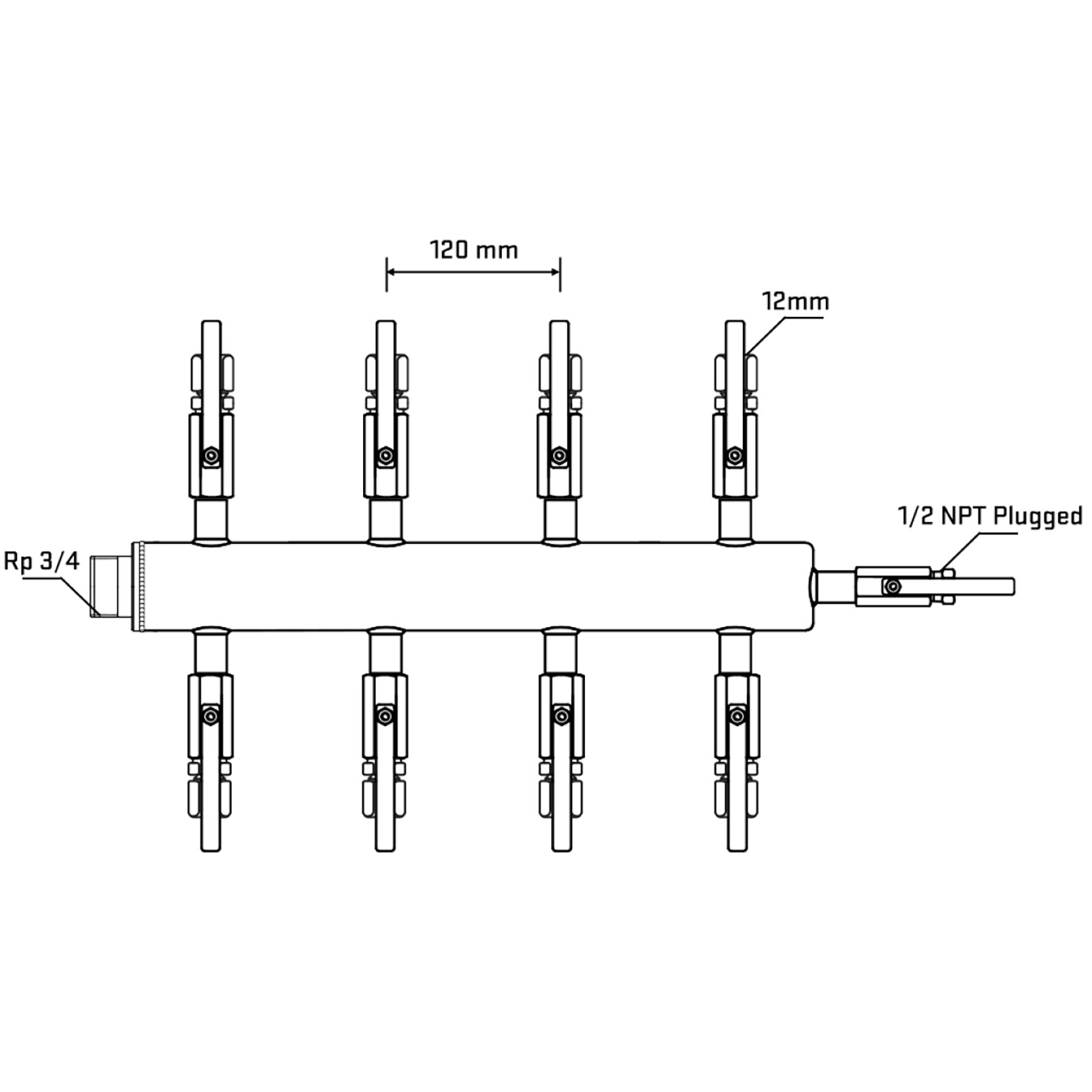 M508B100610 Manifolds Stainless Steel Double Sided