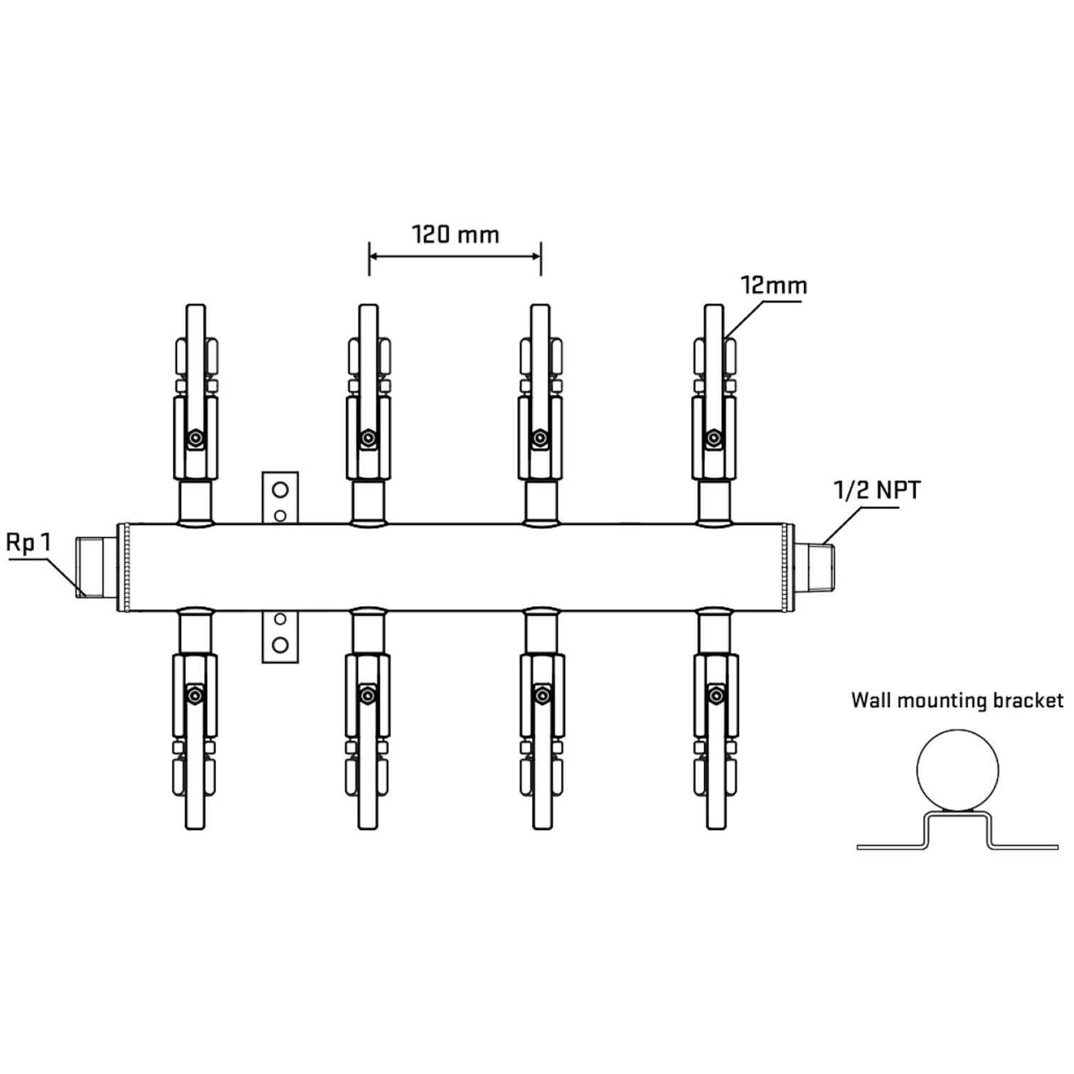 M508B100732 Manifolds Stainless Steel Double Sided