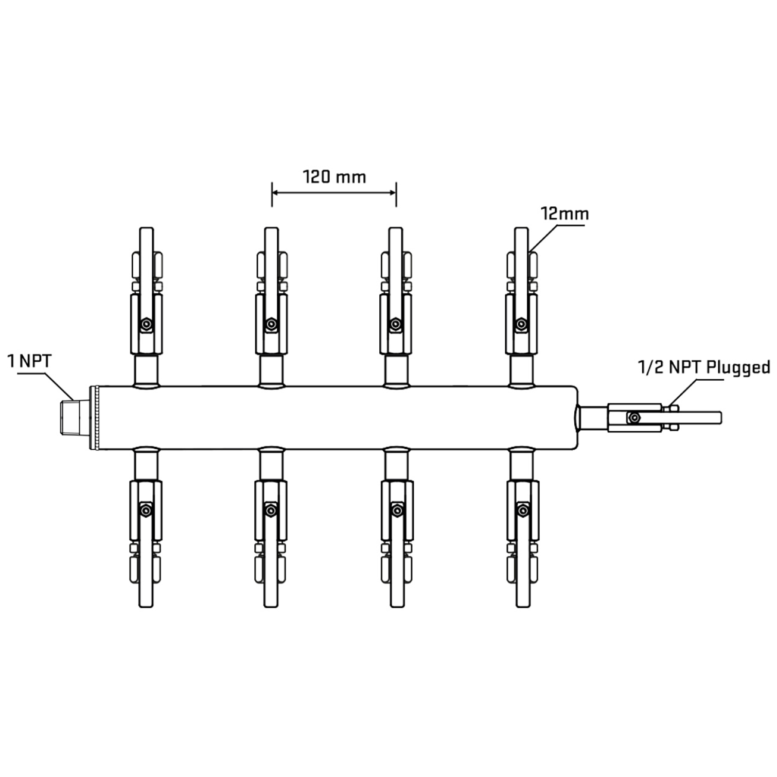 M508B100910 Manifolds Stainless Steel Double Sided