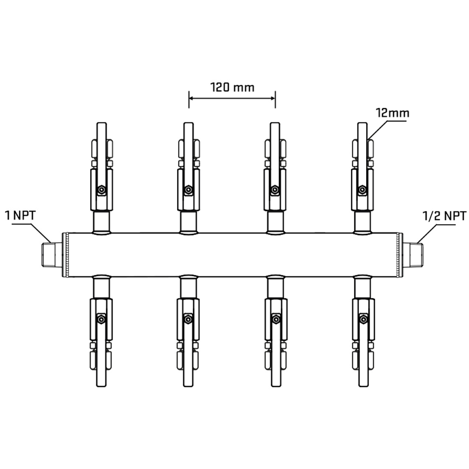 M508B100930 Manifolds Stainless Steel Double Sided