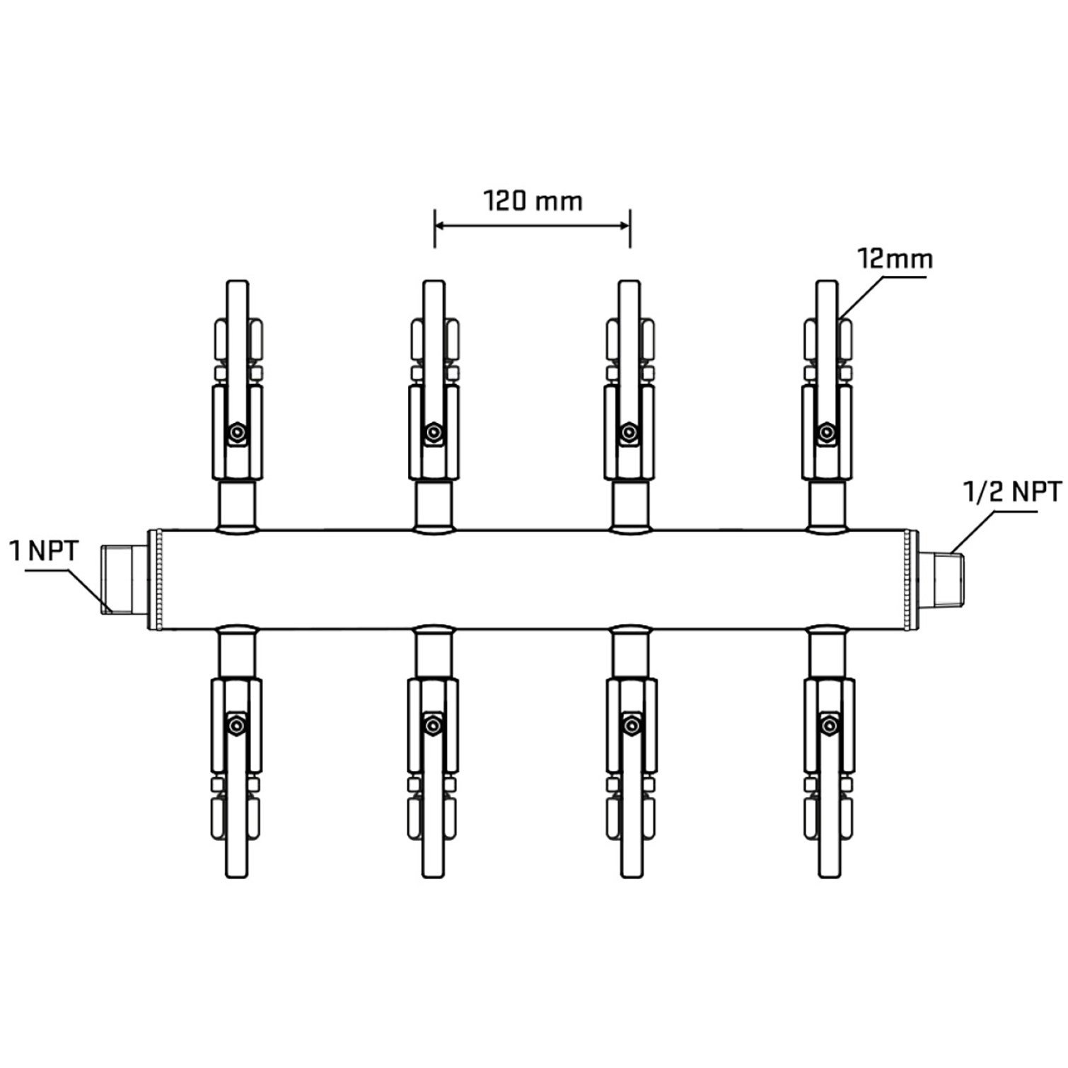 M508B101130 Manifolds Stainless Steel Double Sided