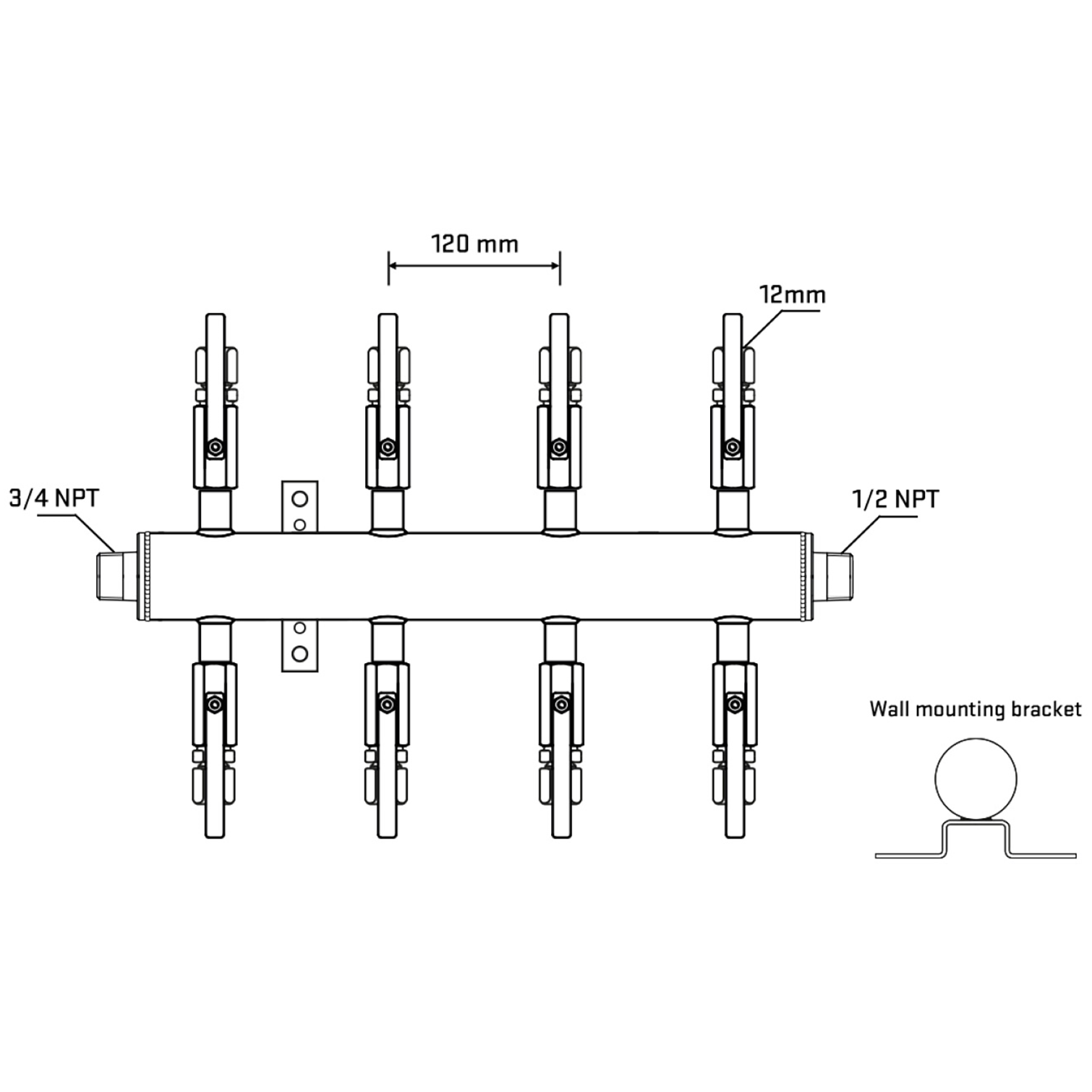 M508B110832 Manifolds Stainless Steel Double Sided