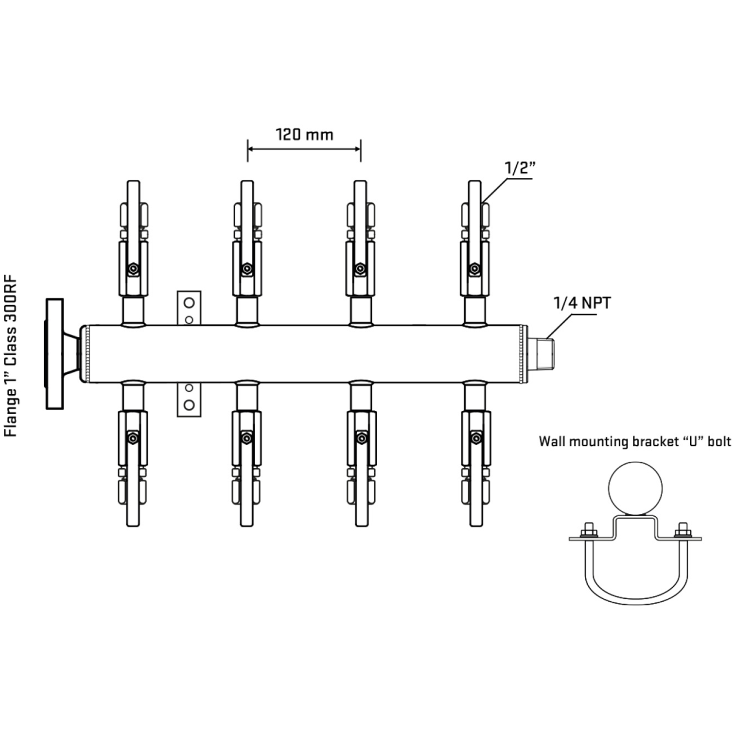 M508B120241 Manifolds Stainless Steel Double Sided