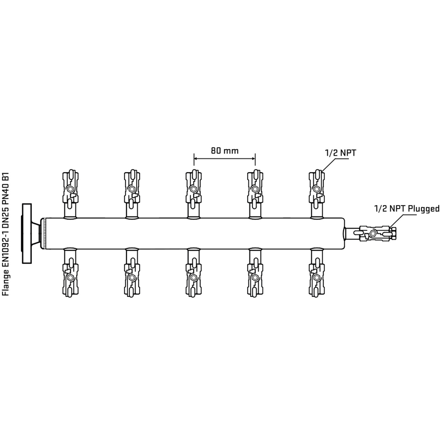 M510A010310 Manifolds Stainless Steel Double Sided