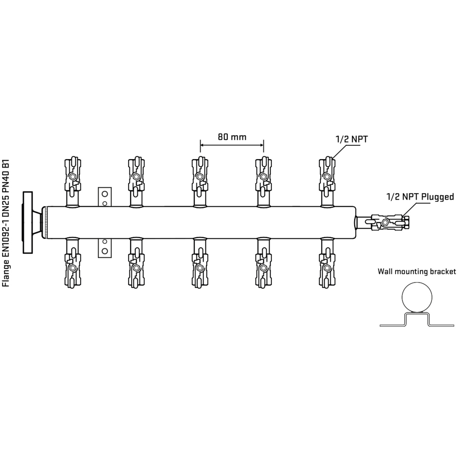 M510A010312 Manifolds Stainless Steel Double Sided