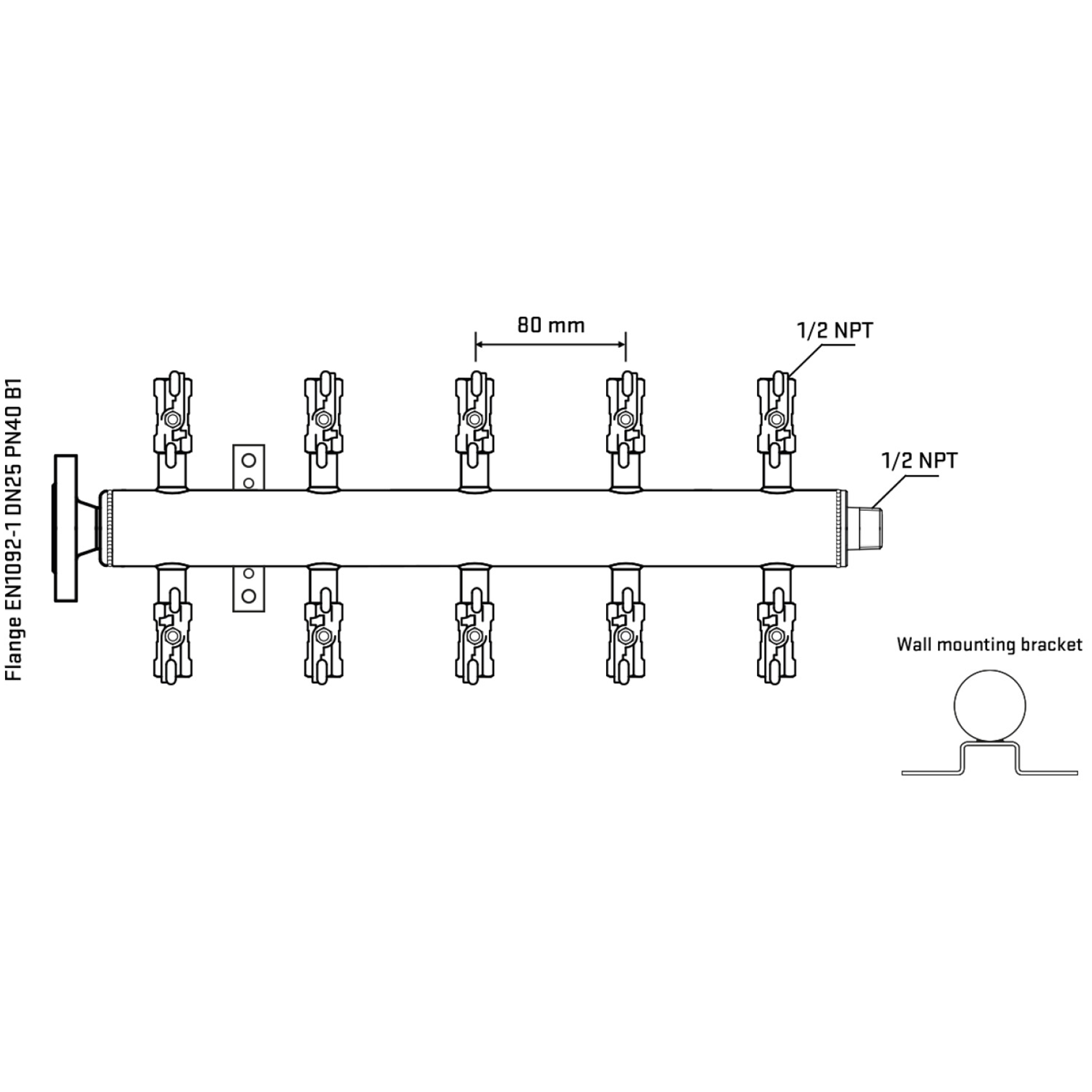 M510A010332 Manifolds Stainless Steel Double Sided