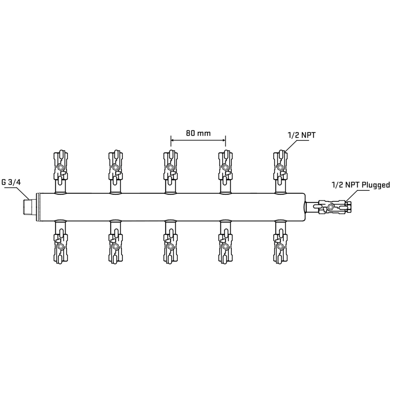 M510A010410 Manifolds Stainless Steel Double Sided