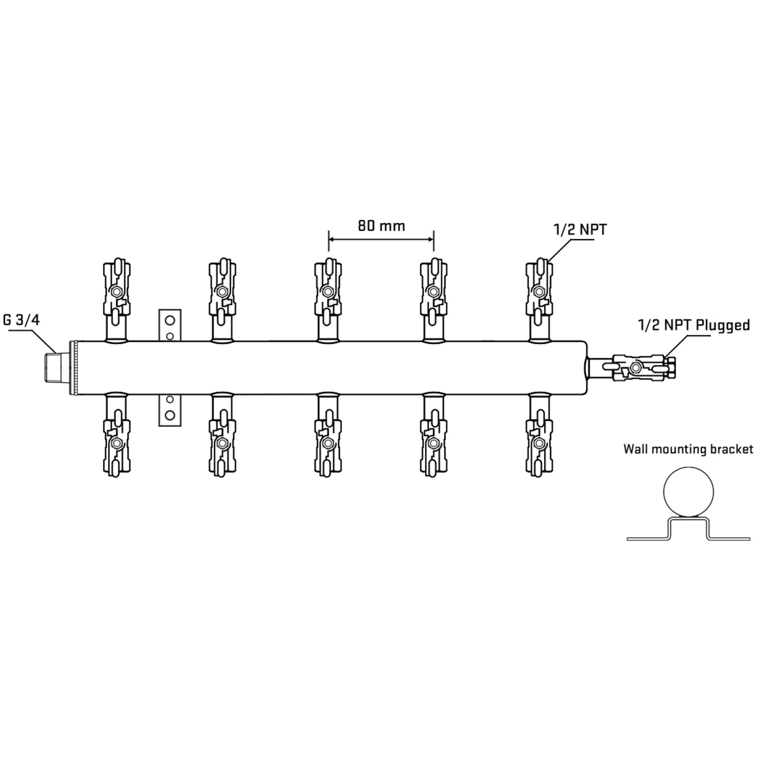 M510A010412 Manifolds Stainless Steel Double Sided