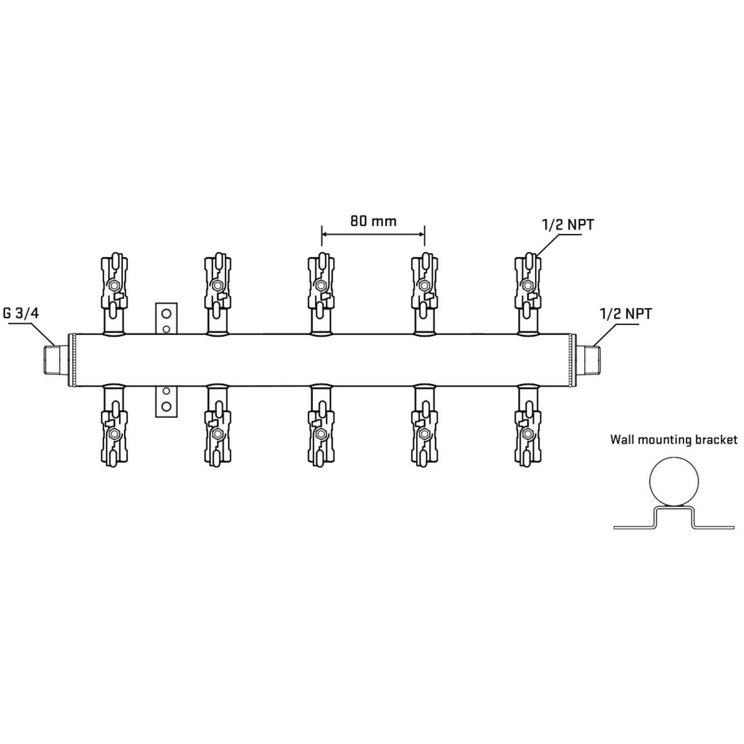 M510A010432 Manifolds Stainless Steel Double Sided