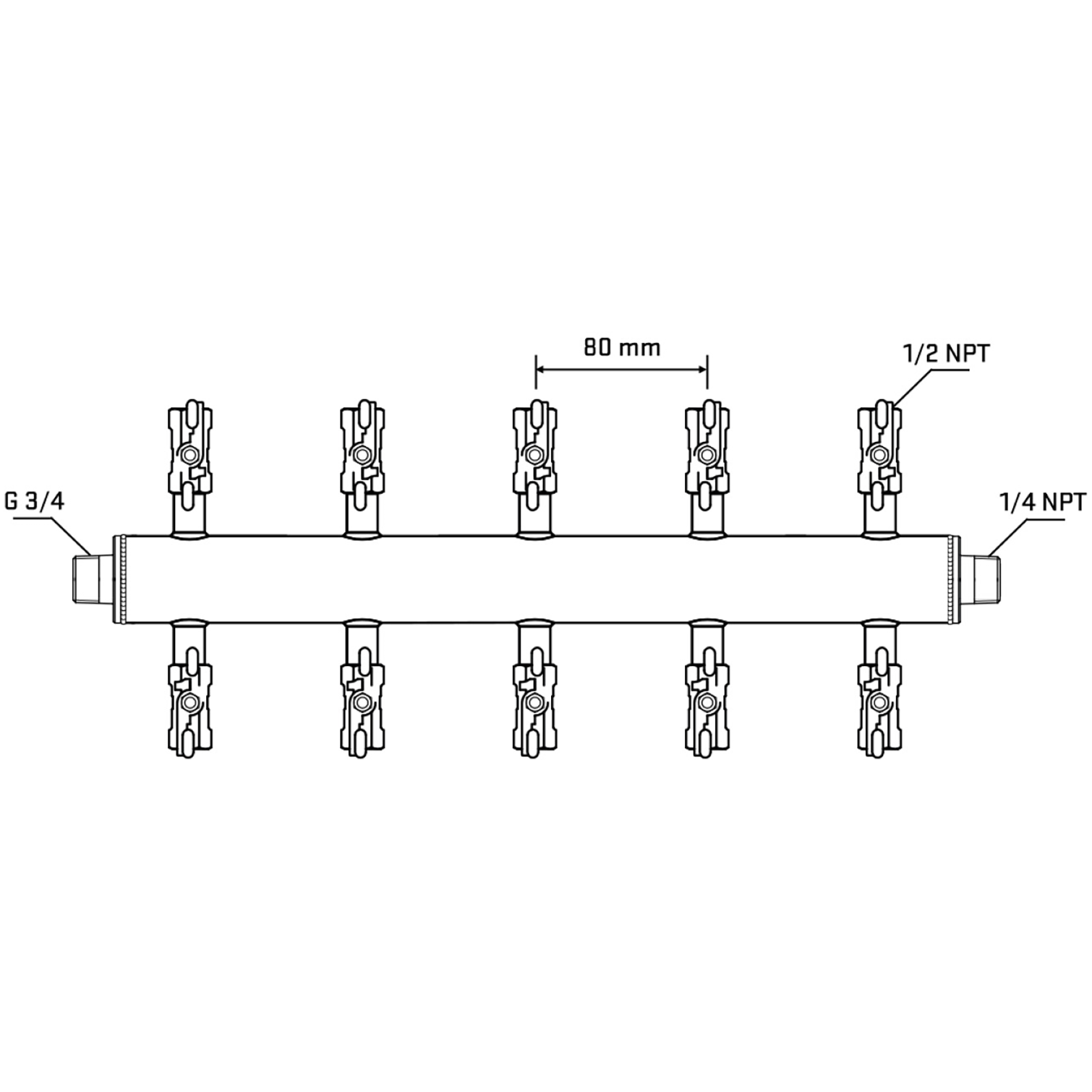 M510A010440 Manifolds Stainless Steel Double Sided