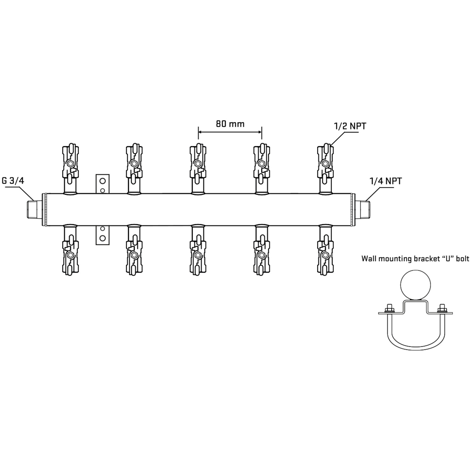 M510A010441 Manifolds Stainless Steel Double Sided