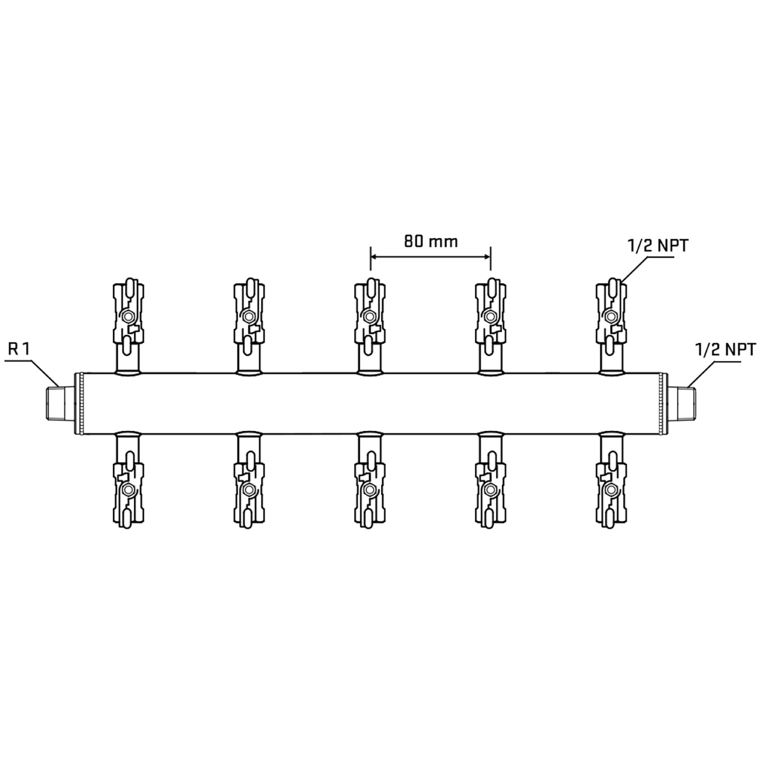 M510A010530 Manifolds Stainless Steel Double Sided