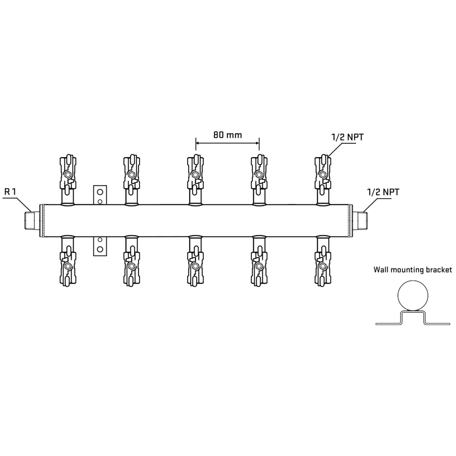 M510A010532 Manifolds Stainless Steel Double Sided