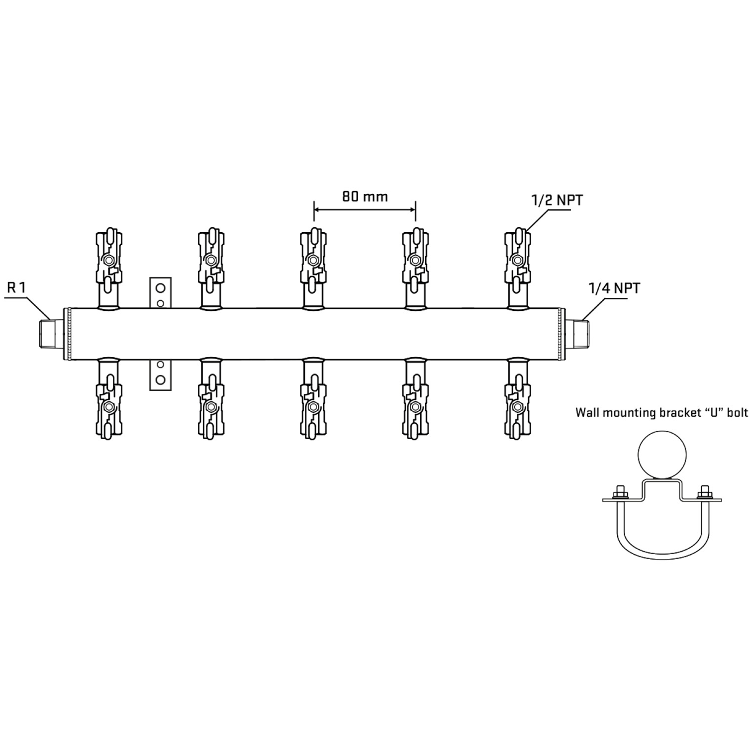 M510A010541 Manifolds Stainless Steel Double Sided