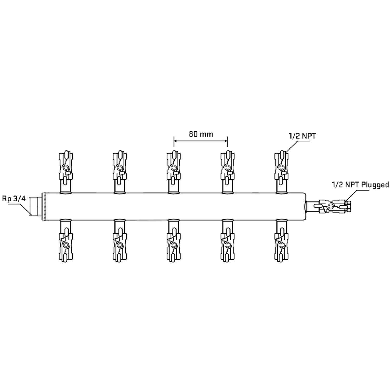 M510A010610 Manifolds Stainless Steel Double Sided