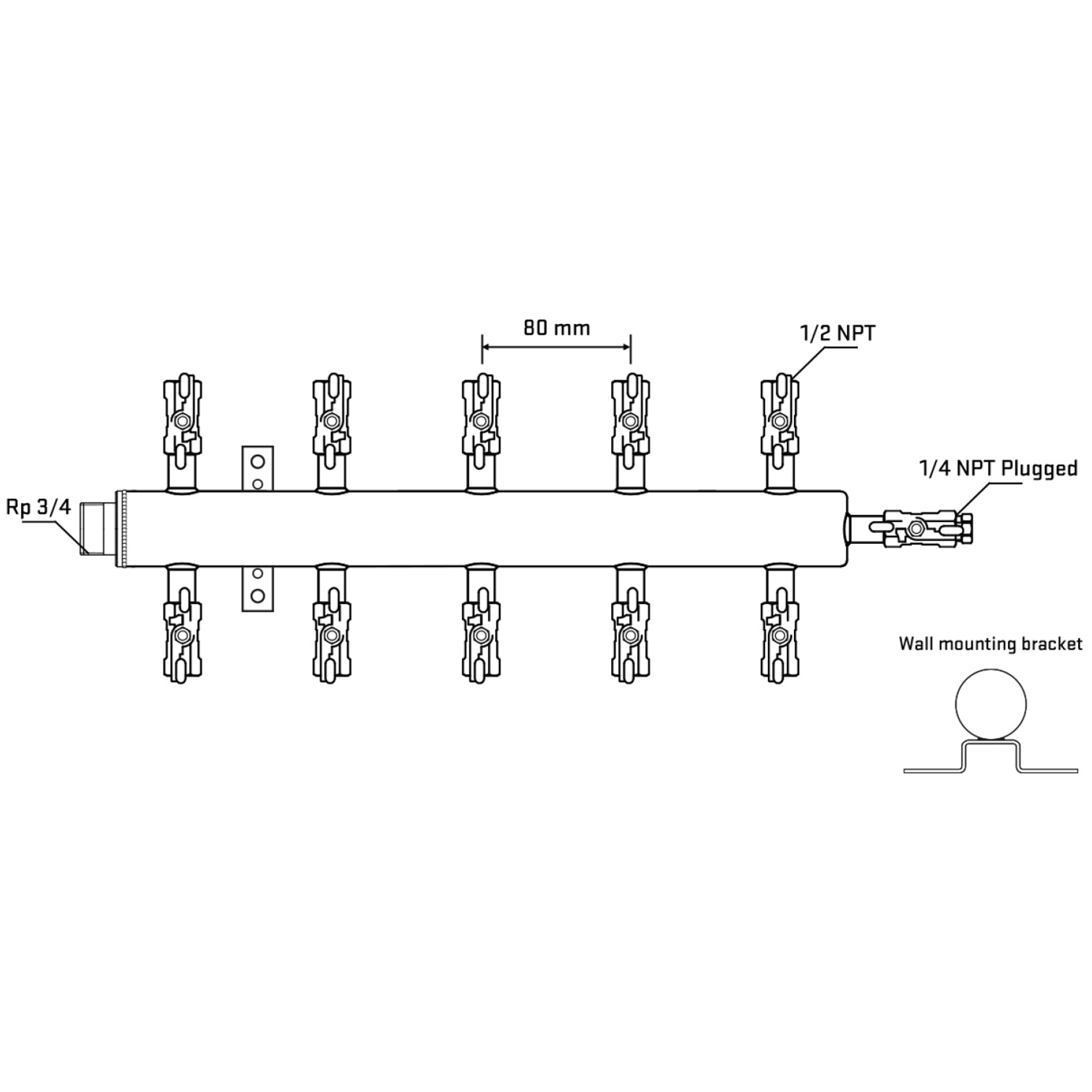 M510A010622 Manifolds Stainless Steel Double Sided