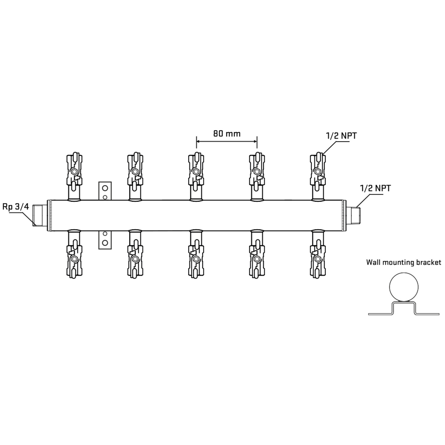 M510A010632 Manifolds Stainless Steel Double Sided