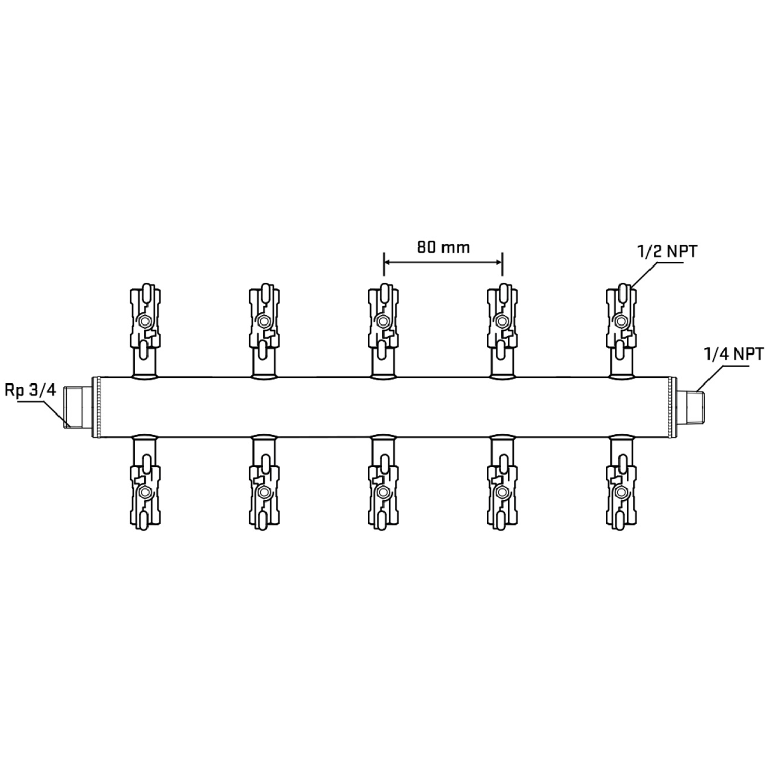 M510A010640 Manifolds Stainless Steel Double Sided