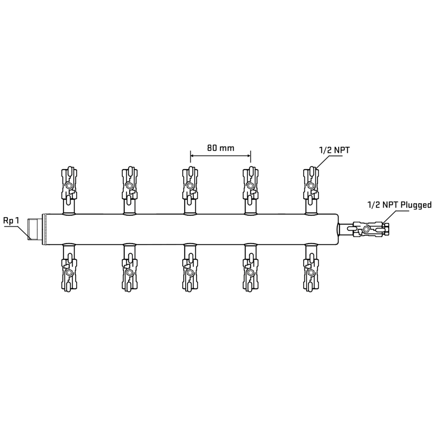 M510A010710 Manifolds Stainless Steel Double Sided