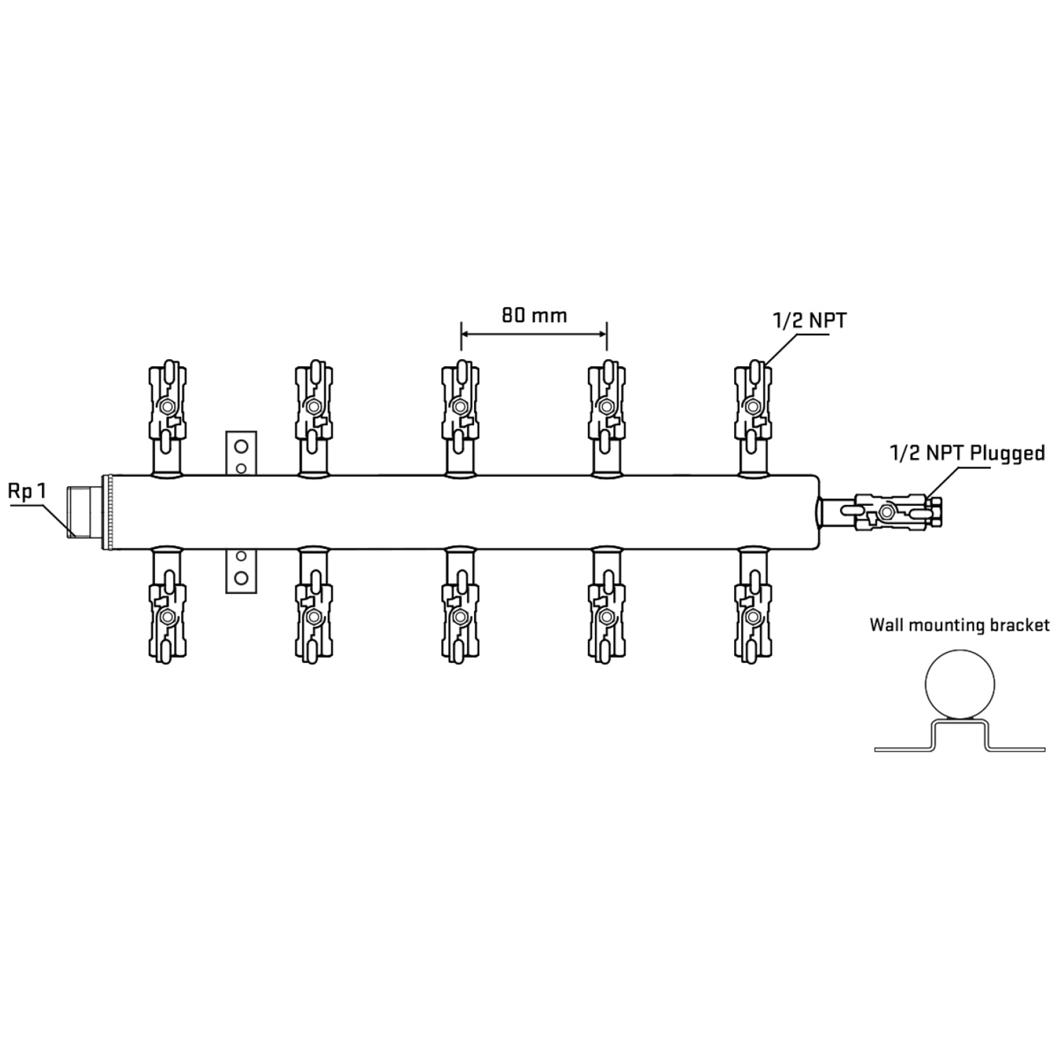 M510A010712 Manifolds Stainless Steel Double Sided