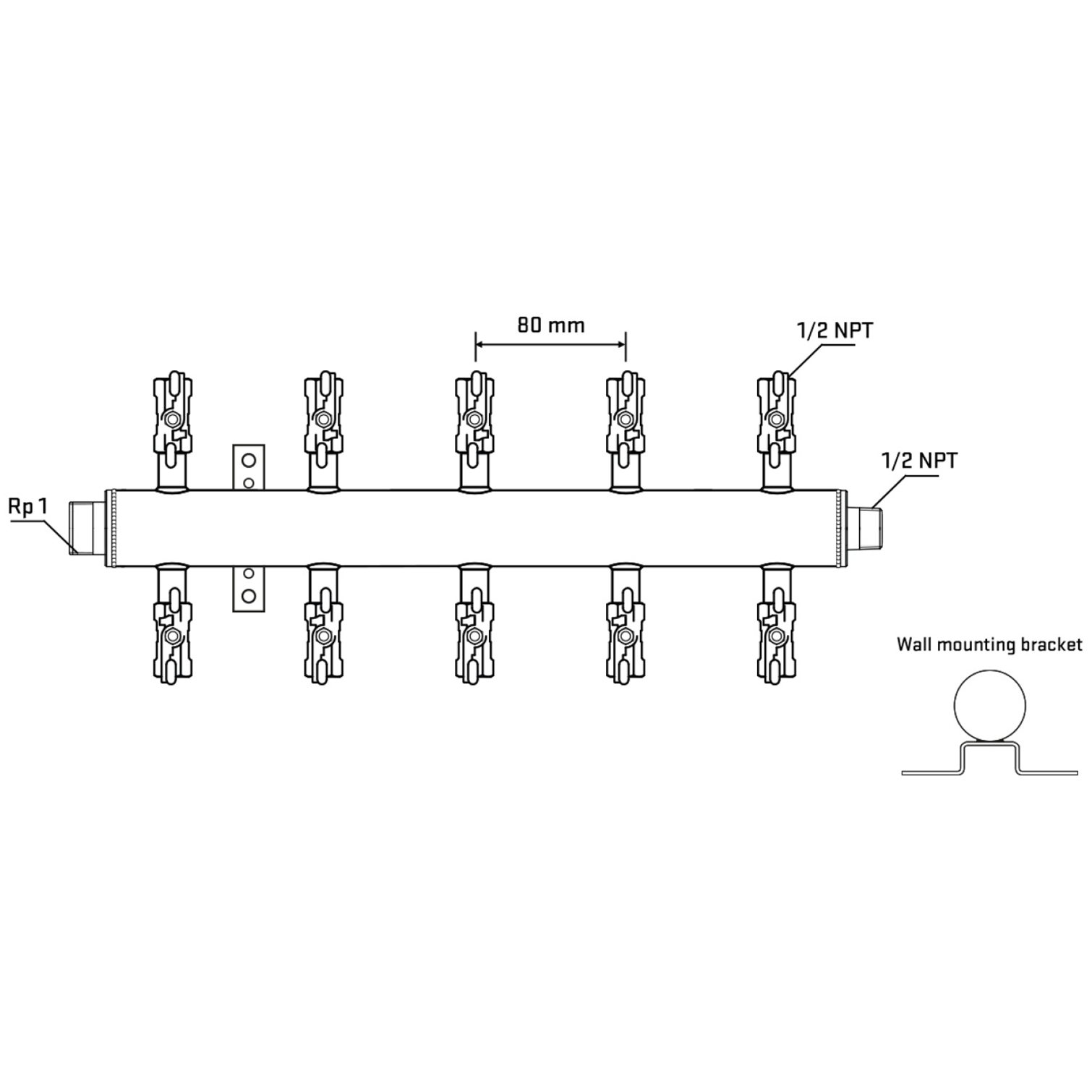 M510A010732 Manifolds Stainless Steel Double Sided