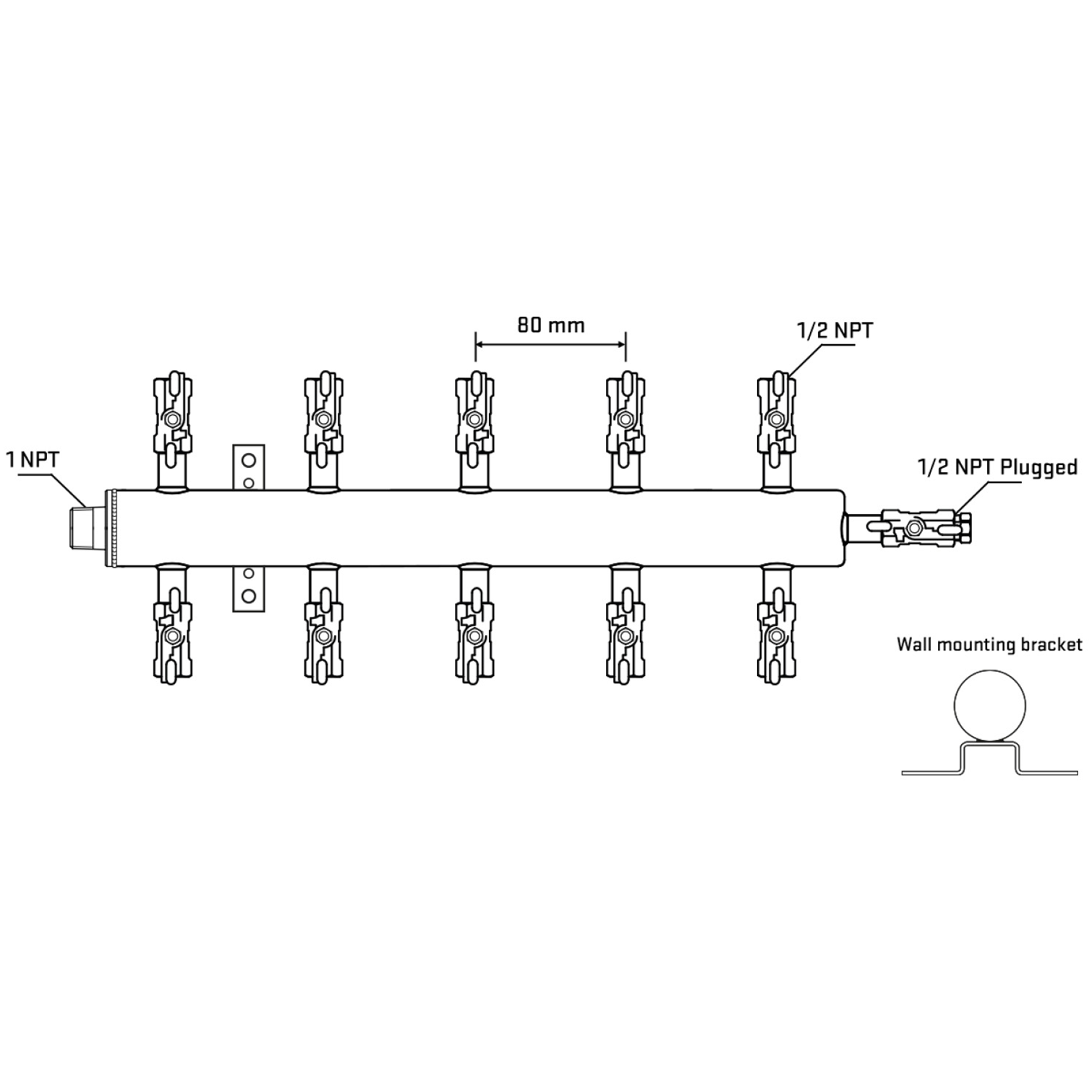 M510A010912 Manifolds Stainless Steel Double Sided