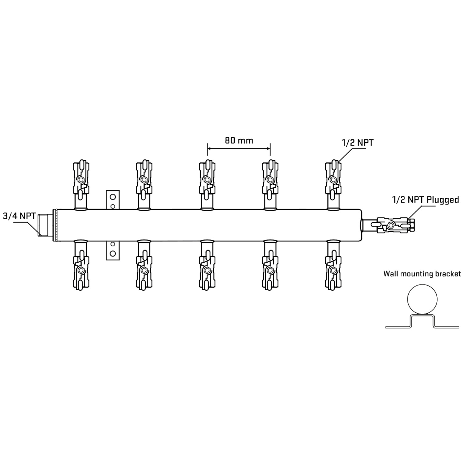 M510A011012 Manifolds Stainless Steel Double Sided