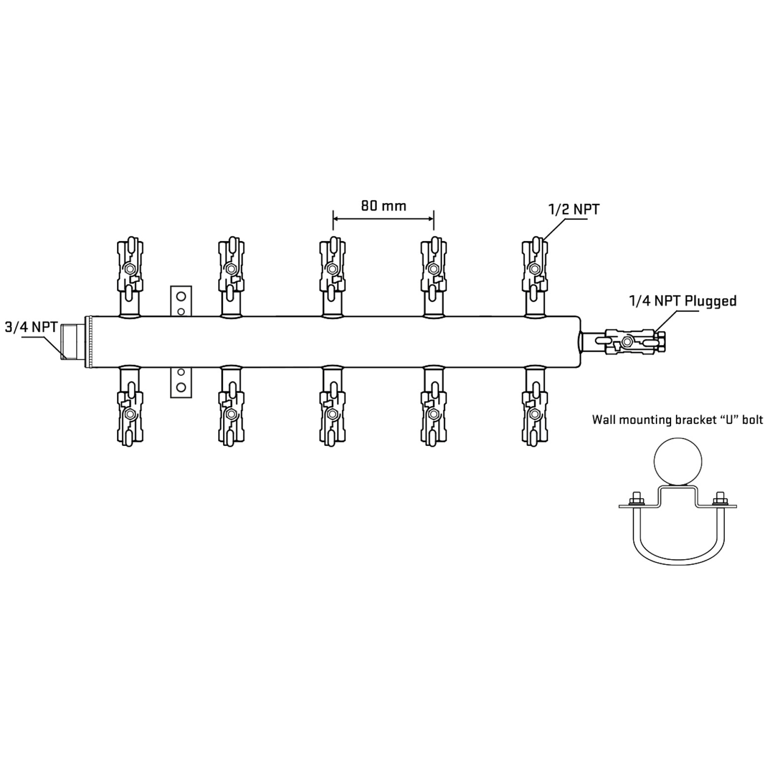 M510A011021 Manifolds Stainless Steel Double Sided