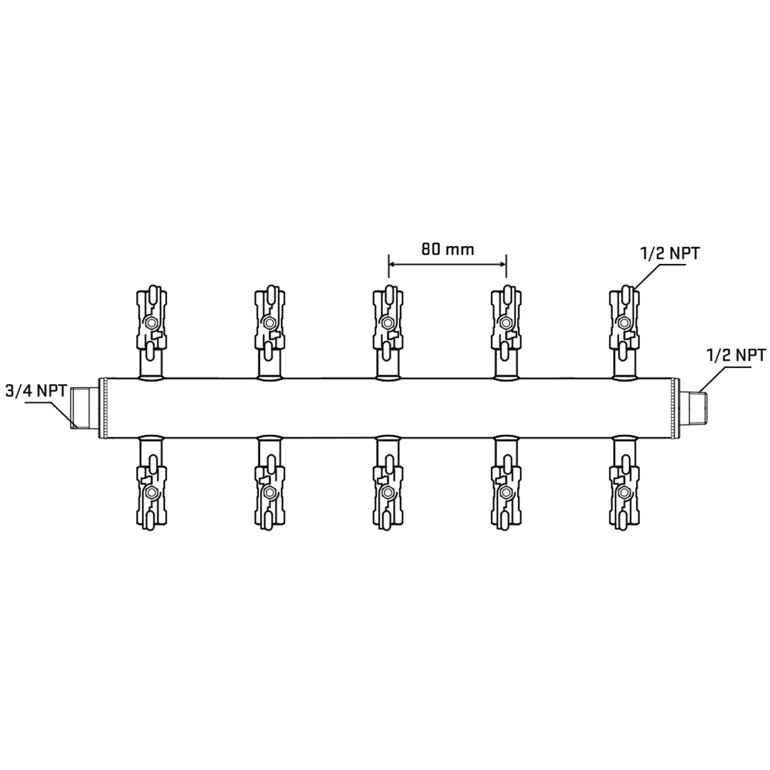 M510A011030 Manifolds Stainless Steel Double Sided