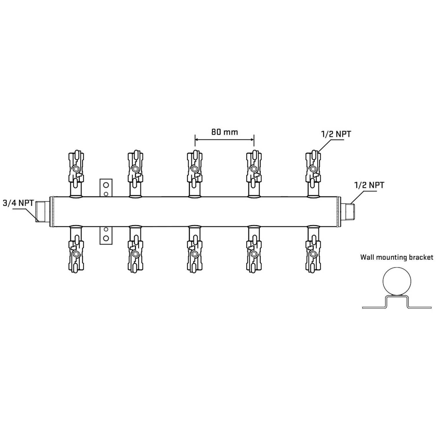 M510A011032 Manifolds Stainless Steel Double Sided