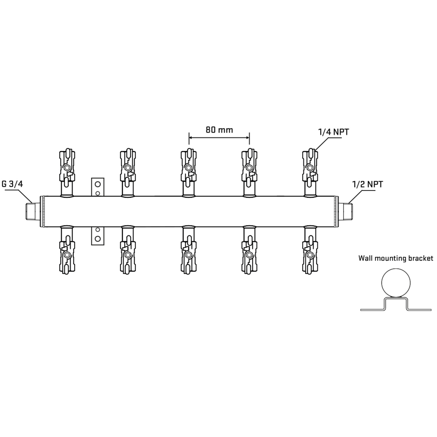 M510A020432 Manifolds Stainless Steel Double Sided