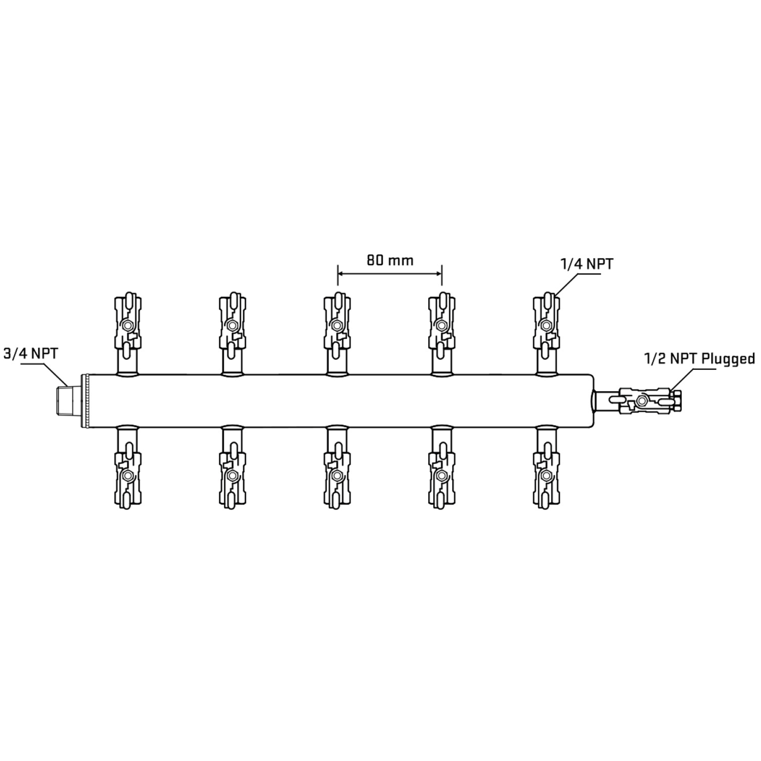 M510A020810 Manifolds Stainless Steel Double Sided