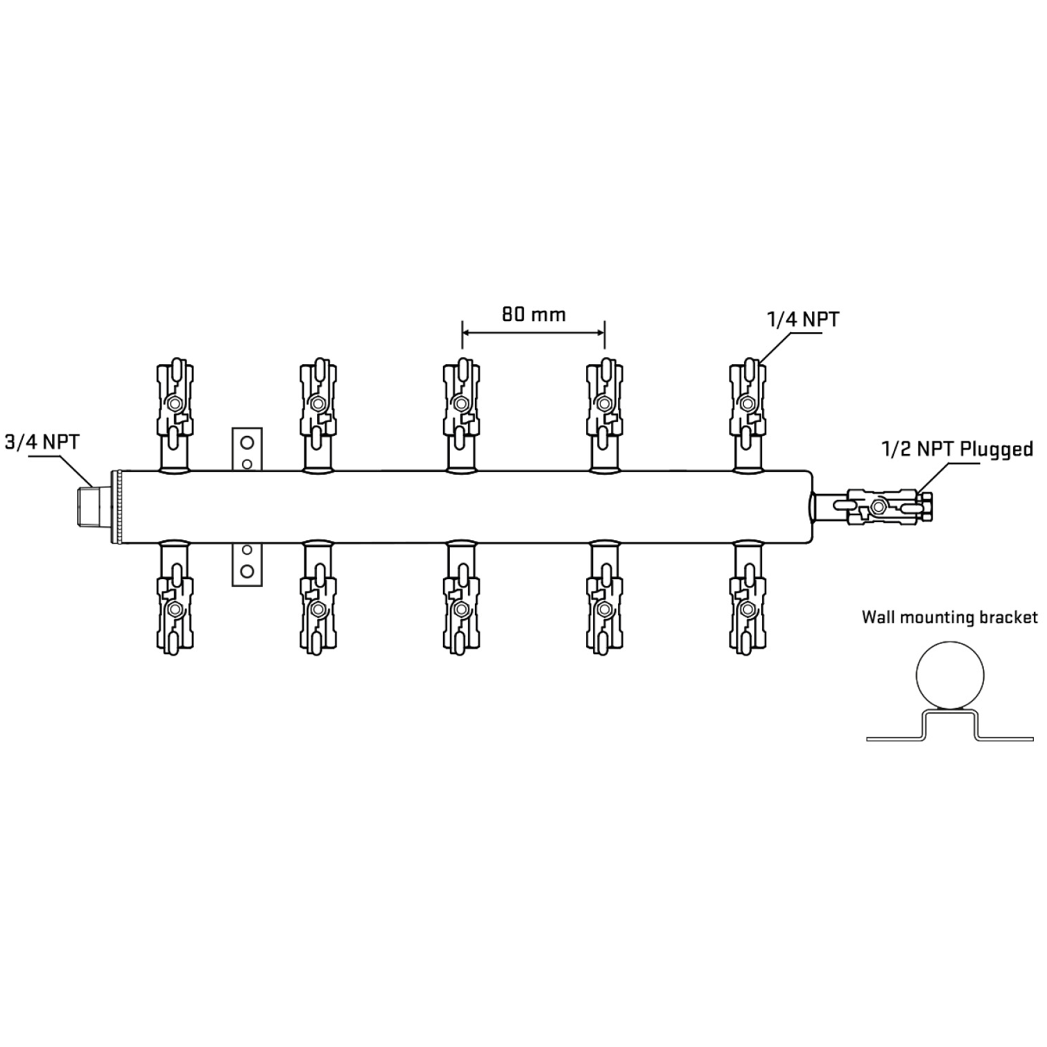 M510A020812 Manifolds Stainless Steel Double Sided