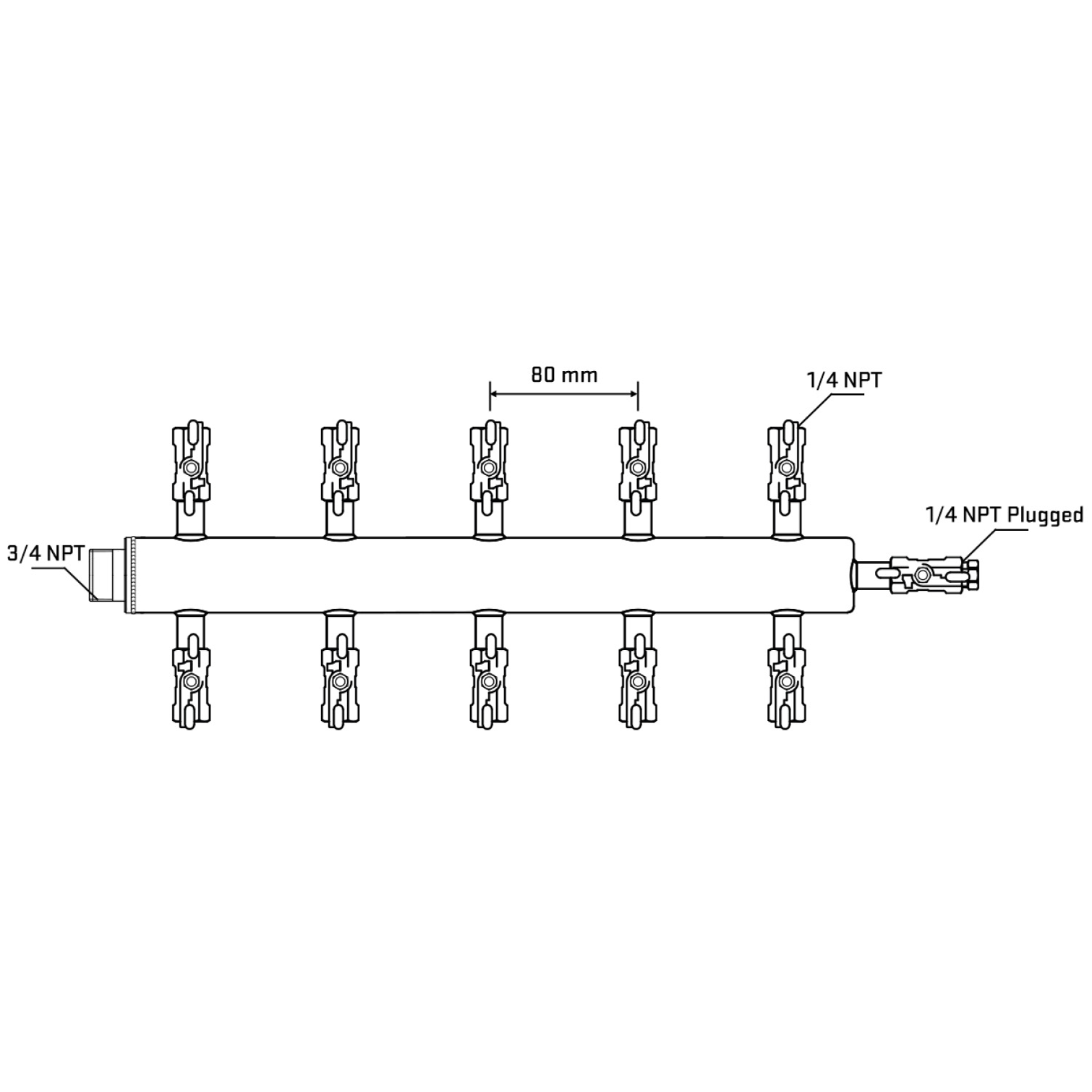 M510A021020 Manifolds Stainless Steel Double Sided