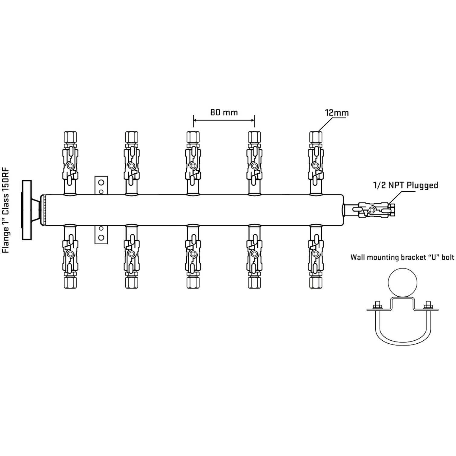 M510A030111 Manifolds Stainless Steel Double Sided