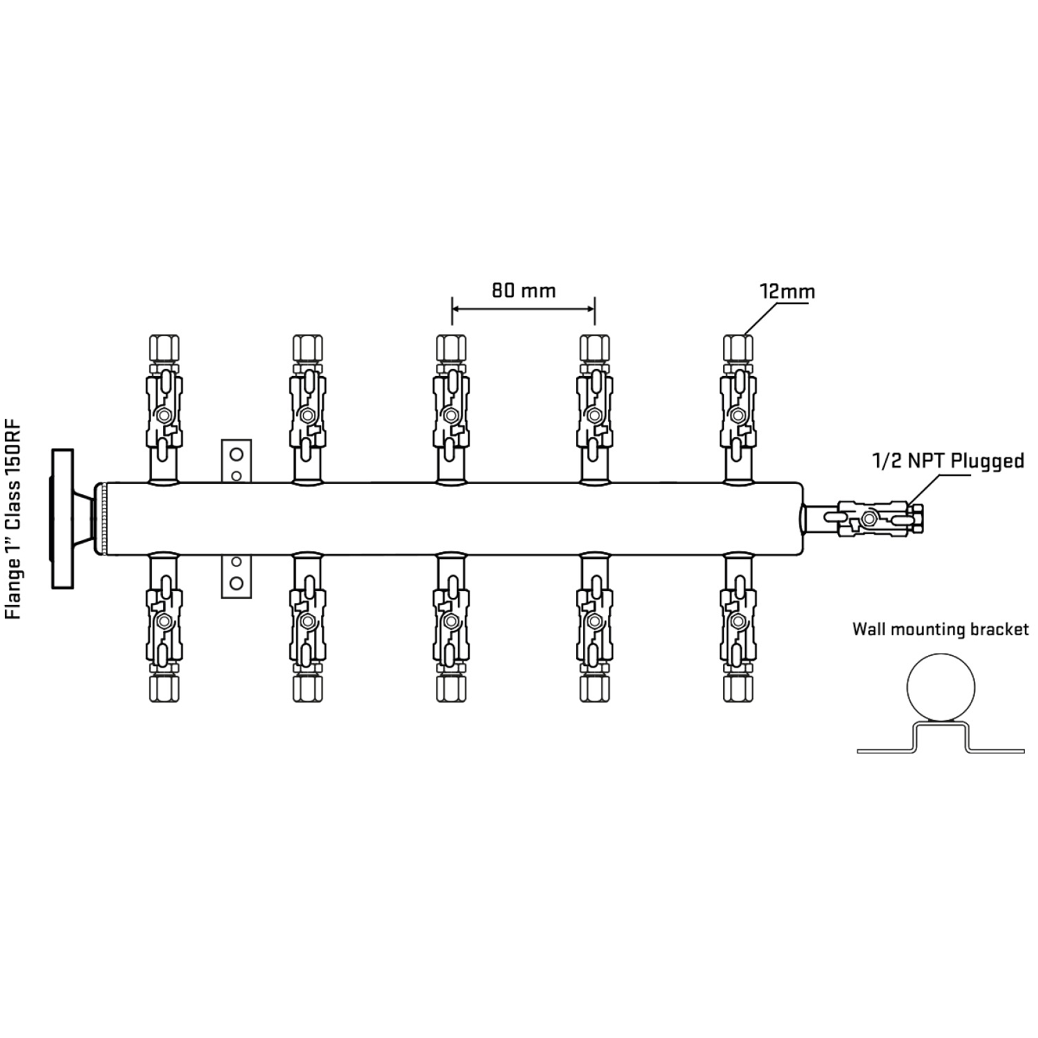 M510A030112 Manifolds Stainless Steel Double Sided