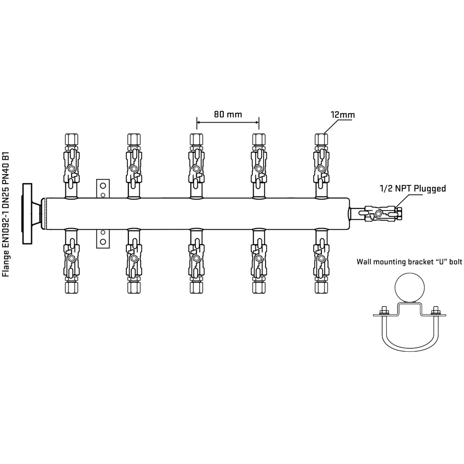 M510A030311 Manifolds Stainless Steel Double Sided