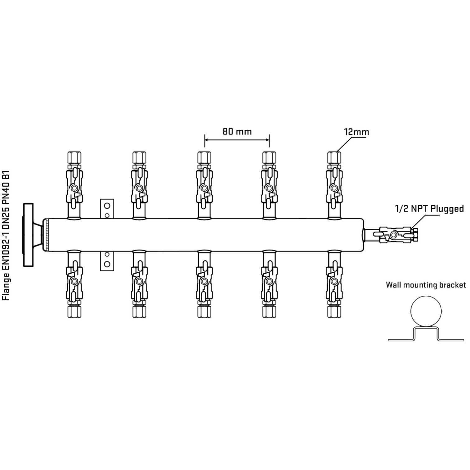 M510A030312 Manifolds Stainless Steel Double Sided