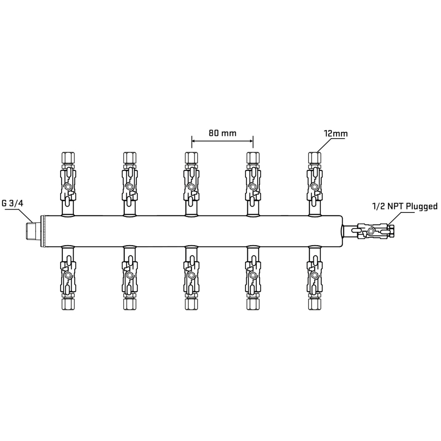 M510A030410 Manifolds Stainless Steel Double Sided