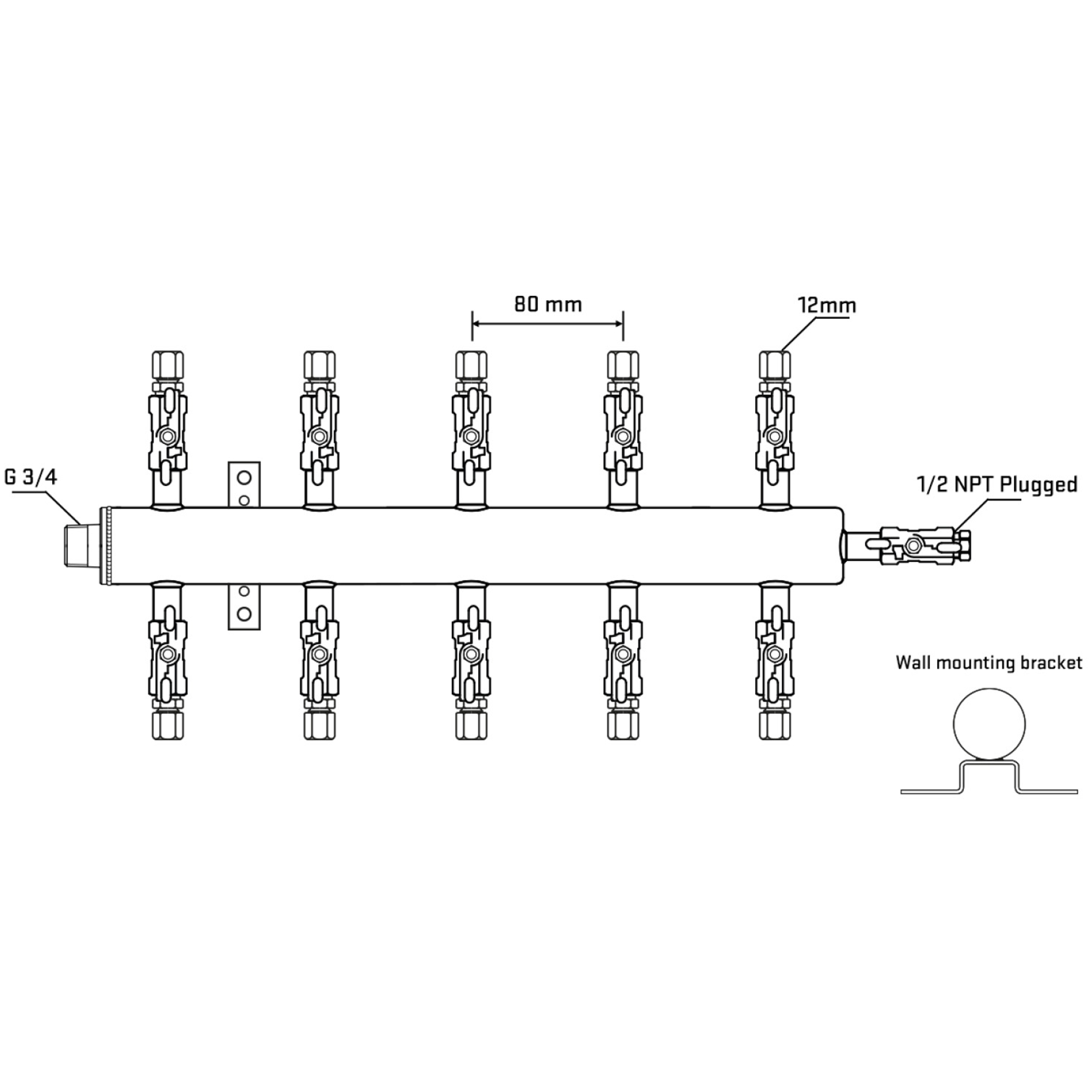 M510A030412 Manifolds Stainless Steel Double Sided