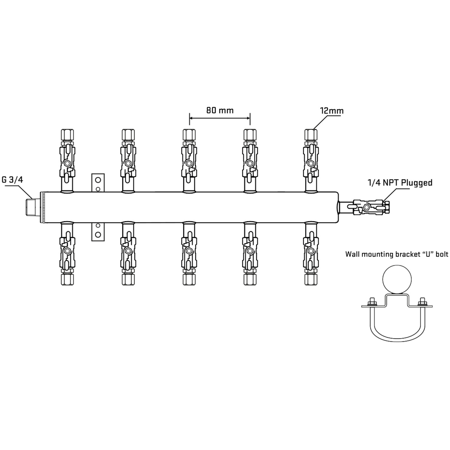 M510A030421 Manifolds Stainless Steel Double Sided