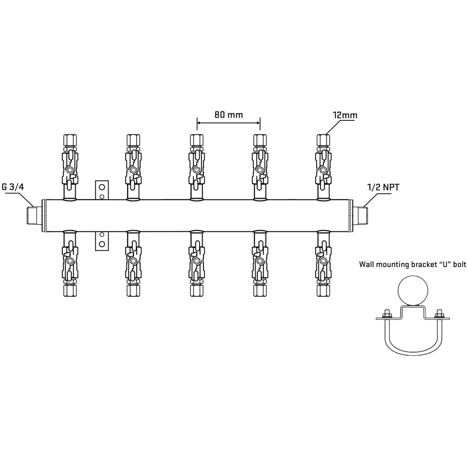 M510A030431 Manifolds Stainless Steel Double Sided