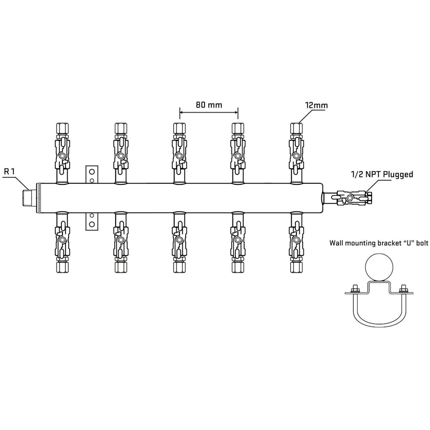 M510A030511 Manifolds Stainless Steel Double Sided