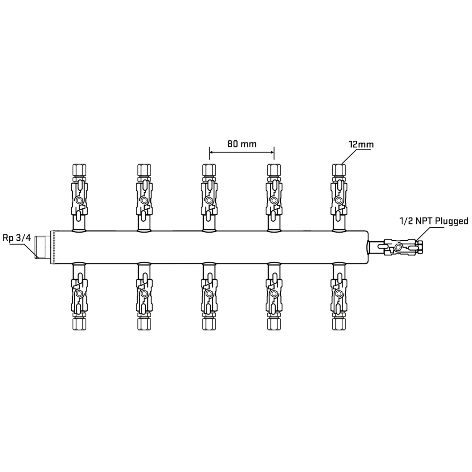 M510A030610 Manifolds Stainless Steel Double Sided